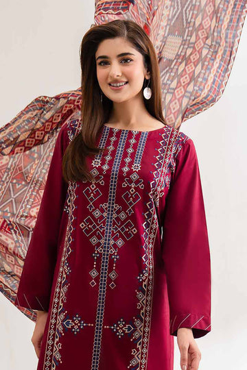 Nishat Linen 3 Piece - Printed Embroidered Suit - 42501650 Online Shopping